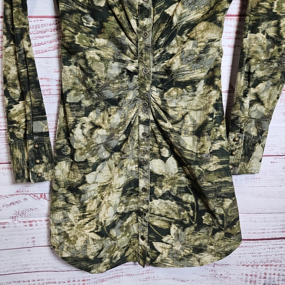 Anthro Pilcro long sleeve ruched shirt dress - Picture 8 of 16